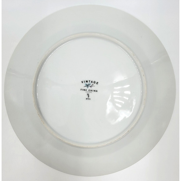 Vintage Fine China of Japan 6701 Dinner Plates Grapevine Silver Trim 1960s - Picture 4 of 6